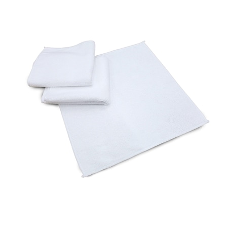 R & R Textile General Purpose Rag, 12"x12", Microfiber, White, PK 12 WW73020 - White